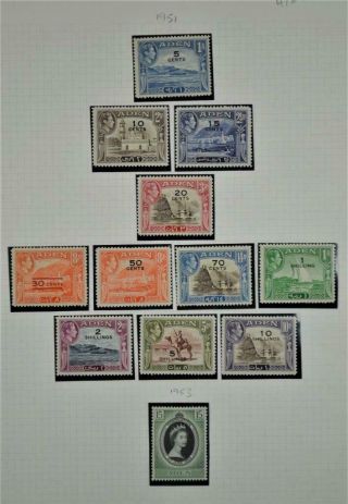 Aden Stamps 1951 - 1953 Set 10 To 10/ - H/m (y178)