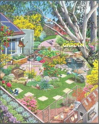 Australia - In The Garden Mnh Sheet 2019 - Birds - Flowers