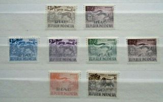 Early Wildlife 10s - 50s Riau Surcharges Vf Mnh Indonesia IndonesiË B235.  10 0.  99$