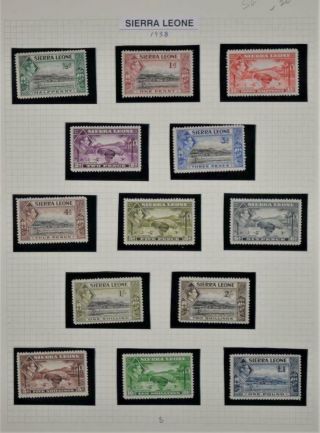Sierra Leone Stamps 1938 Set 13 To £1 Sg 188 - Sg 200 H/m (y102)