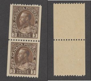 Mnh Canada 3 Cent Kgv Admiral Coil Pair 134 (lot 15729)