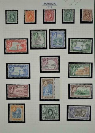 Jamaica Stamps 1938 Set 18 To £1 Sg 121 - Sg 133a H/m (y80)