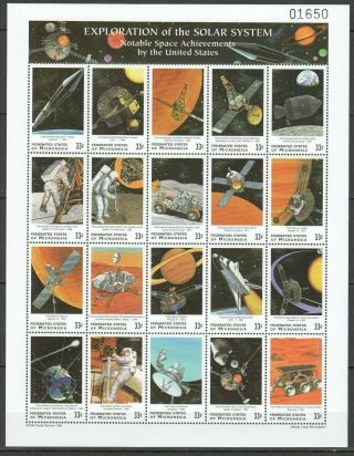 P1625 Micronesia Space Exploration Of The Solar System Big Sh Mnh Stamps