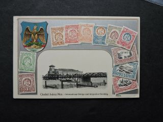 1910 Mexico Embossed Stamp Postcard Zieher Like 2c Tijuana To Us Juarez City