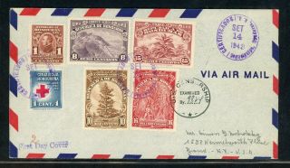 Honduras Postal History: Lot 119 1943 Reg Censor Fdc Scott C132 - C135 $$$