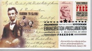 President Abraham Lincoln,  Emancipation Proclamation Fdc,  Slavery,  Civil War