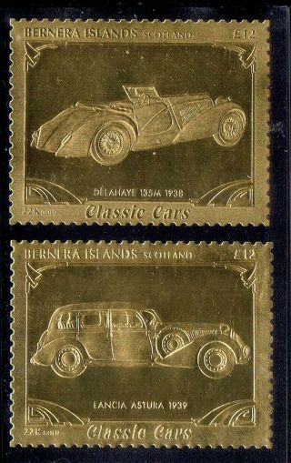 Bernera,  Cars Auto Transport,  Mnh Gold Foiled Stamps Lot No.  3