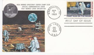Moon Landing C76 First Day Of Issue 1969 Nasa Manned Spacecraft Stamp Club