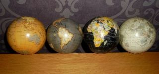 Vintage World Globes Set Of 4 Different Globes