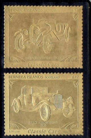 Bernera,  Cars Auto Transport,  Mnh Gold Foiled Stamps Lot No.  2