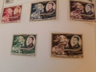 Laos 1952 Upu Mnh Perf Colour Proof 5 Stamps.  See Photos.  Great Value