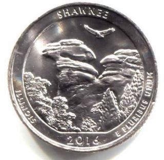 Bu 2016 P Shawnee National Park Illinois U.  S Quarter Coin - Philadelphia
