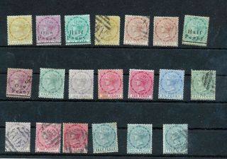 Dominica Qv M&u Incl.  Surcharges (20 Stamps) (mr03s