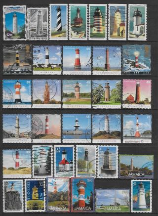 Lighthouses All Different Stamps,  Off Paper,  Thematics,  Please See Scan.