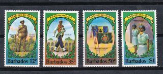 Barbados 1980 Sc 528/31 Set Mnh Anniv.  Of Regiment.  K1149