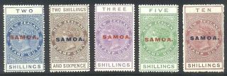 Samoa 120 - 24 - 1914 - 22 2sh - 10sh Victoria ($78)