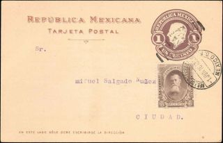1916 Mexico Government Postal Card,  Commemorative Label