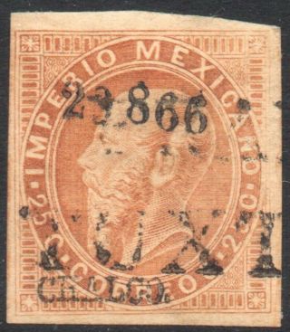 Mexico - 1866,  Maxi.  - 7c.  - 2 - 866 - Orizava With Forgeries Overprint & Cancel.
