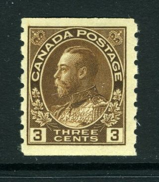 Canada Scott 129 - Nh - 3¢ Brown King George V Admiral Coil (. 052)