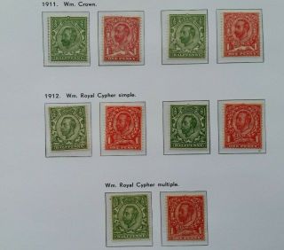 British Stamps George V,  Sg 322 - 350 1911 & 1912 Mounted Set