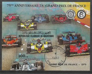Mauritania 1982 75th Anniv Grand Prix France Souvenir Sheet Cto