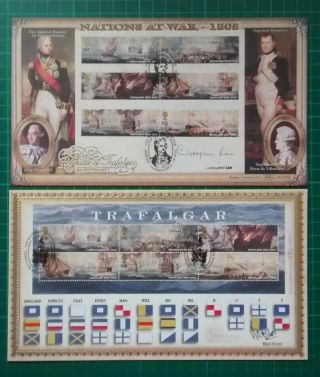 Blcs314 And 313 2005 Battle Of Trafalgar Stamps & M/s Signed Fdc