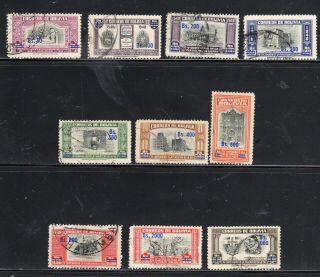 Bolivia 393 - 402 1957 342 - 51 Surcharged F - Vf