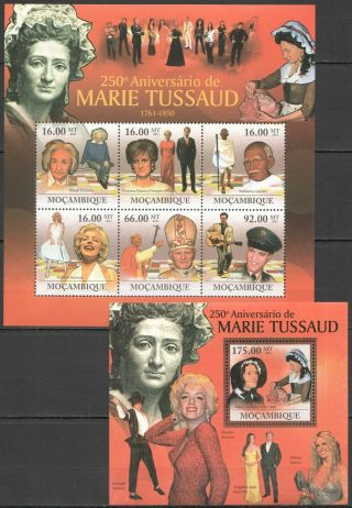 P957 2011 Mozambique 250th Anniversary Sculptor Marie Madame Tussaud Kb,  Bl Mnh