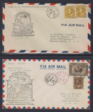 Canada First Flight Covers With C2,  168 X2 Xf Scarce $$$$$$$