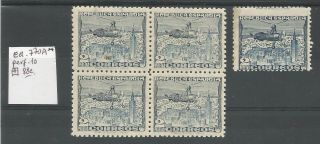 Spain 1938 Autogyra Helicopter Perf.  10 Mnh Bl - 4 With Normal.  Ed.  769/770a C$100