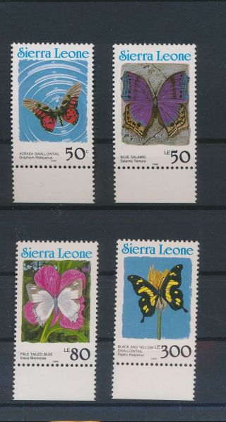 Lk64659 Sierra Leone 1990 Insects Bugs Flora Butterflies Edges Mnh