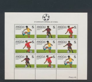 Xb67952 Angola 1990 Football Cup Soccer Xxl Sheet Mnh