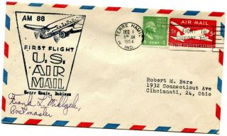 Lake Central Airlines First Flight Terre Haute - Indianapolis Indiana - 1954