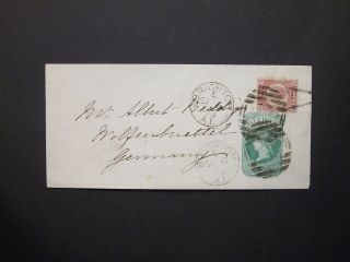 Sussex Stationery 1873 Uprated Qv 1/2d Wrapper 132 Brighton A1 Duplex To Germany