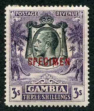 Gambia Sg138s 3/ - Wmk Mult Script Ca Opt Specimen M/mint