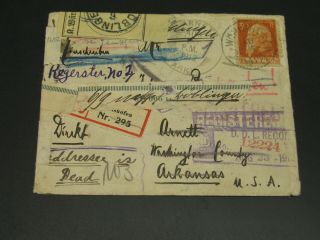 Germany Bayern 1912 Wopishofen Registered Cover To Usa Many Many Cancels 16352
