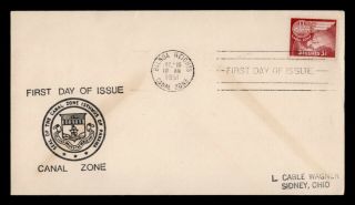 Dr Who 1951 Canal Zone Fdc 31x Airmail E43102