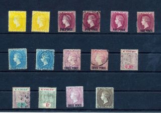 St Vincent Qv 1893/99 Mh Incl.  Fiscal (15 Items) (as 955s