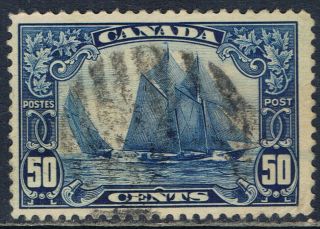 Canada 158 (1) 1929 50 Cent Dark Blue Bluenose Fine Cv$100.  00