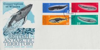 British Antarctic Territory:1977 Whale Conservation Set On Fdc Sg 79 - 82
