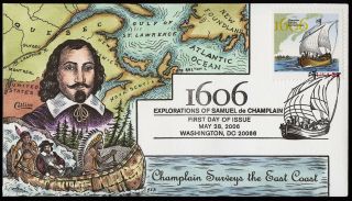 Collins Handpainted Fdc Explorations Of Samuel De Champlain: 1606 (5/28/2006)