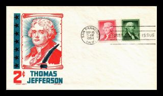 Dr Jim Stamps Us Thomas Jefferson 2c First Day Cover Combo Ken Boll