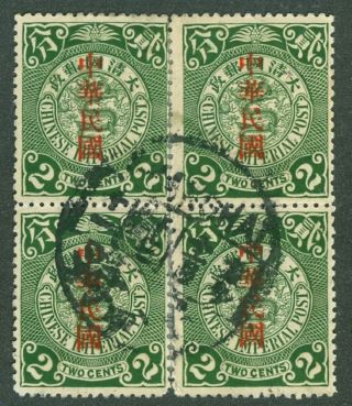 Coiling Dragon Stamp 2c Statistical Roc Block Of 4 Blk4 Cip Chan 168 China