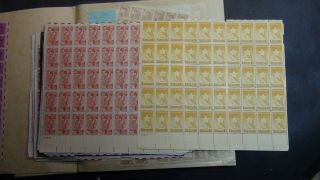 US Face stamp selection in 2 volume sheet files loaded w/ 1 - 4 cent 2