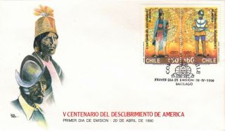 Chile 1990 Fdc V Centenario Del Descubrimiento De America