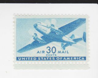 Us Air Mail Stamp C - 30,  Mnhog,  Color,  Fine Centered,  Solid Stamp,