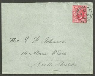 1d Edward Vii Edinr & Newcastle St Day Mail 1906 Cds Cancelling Stamp