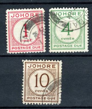 Malaya Straits Settlements 1938 Johore Postage Due Short Set Of Stamps