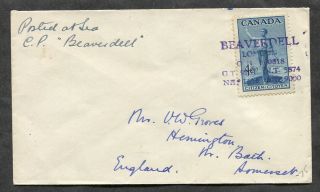 P420 - Cp Steamer Beaverdell 1940s Cover To England.  Paquebot Posted At Sea