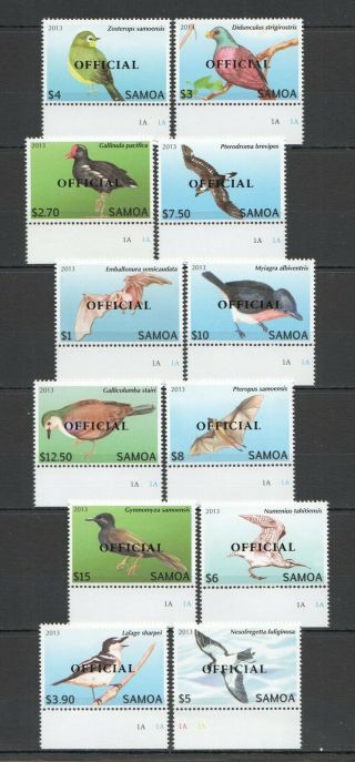 M399 2013 Samoa Fauna Birds Overpint Official 1set 41 Euro Michel Mnh